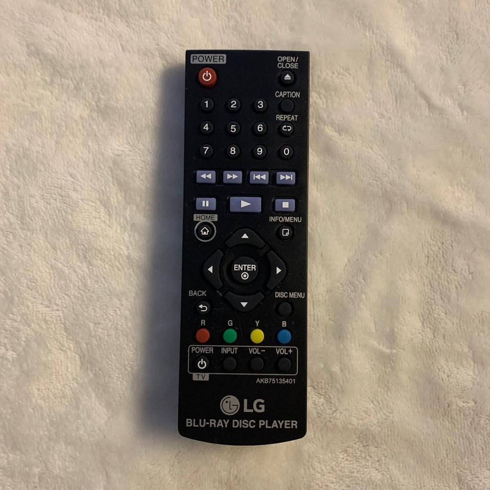 LG‎ AKB75135401 Black Blu-ray Disc Player Remote Control Black Replacement Works